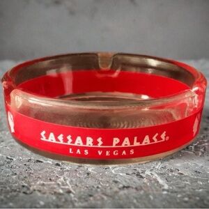 Vintage Caesars Palace Las Vegas Red Ashtray Ash Tray History Retro Americana
